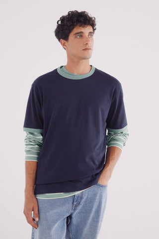 Camiseta Manga Corta con Detalle Contraste