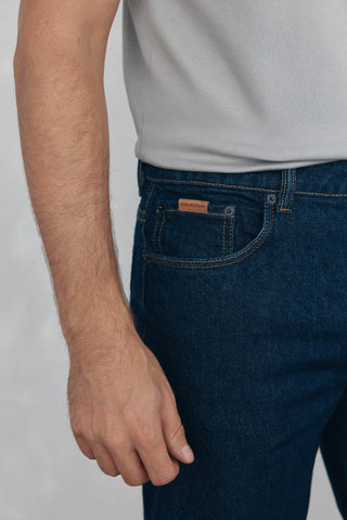 Jeans Recto Talle Alto con Bolsillos
