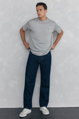 Jeans Recto Talle Alto con Bolsillos