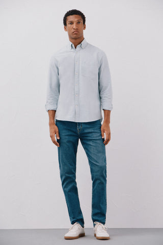 Jeans Recto Talle Alto con Bolsillos