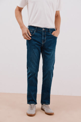Jeans Recto Talle Alto con Bolsillos