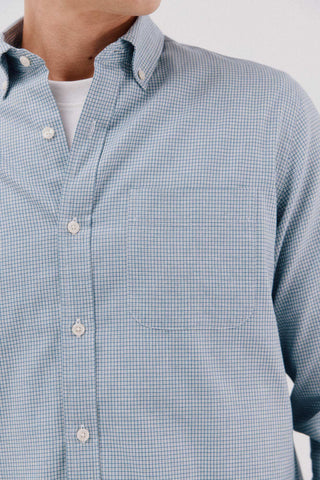 Camisa Manga Larga con Estampado Cuadros