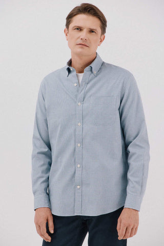 Camisa Manga Larga con Estampado Cuadros