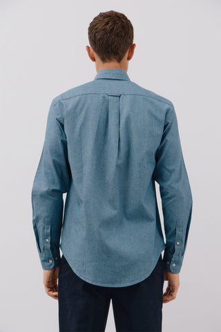 Camisa Denim Manga Larga con Bolsillo