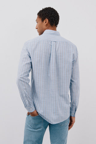Camisa Manga Larga con Estampado de Rayas.
