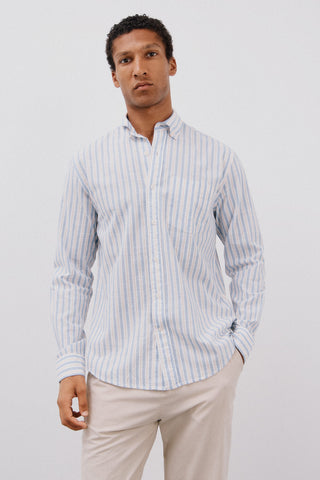 Camisa Manga Larga con Estampado de Rayas.