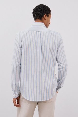 Camisa Manga Larga con Estampado de Rayas.