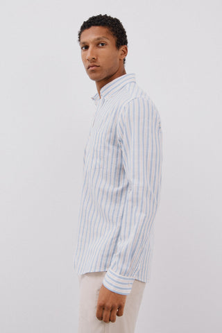 Camisa Manga Larga con Estampado de Rayas.