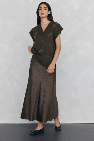 Enagua Larga con Tejido Satinado