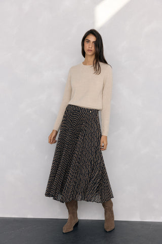 Enagua Larga Plisada con Estampado