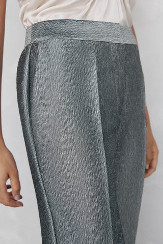 Pantalón Talle Alto con Tejido Fantasia