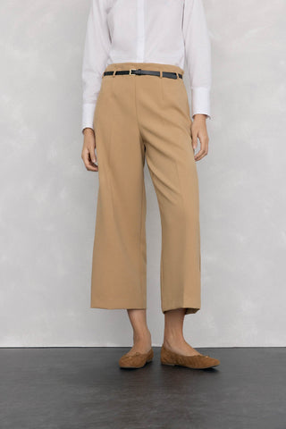 Pantalón Culotte Talle Alto con Cinturón