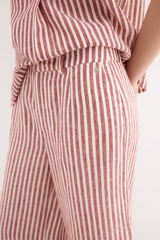 Pantalon Lino Wide Leg Rayas.