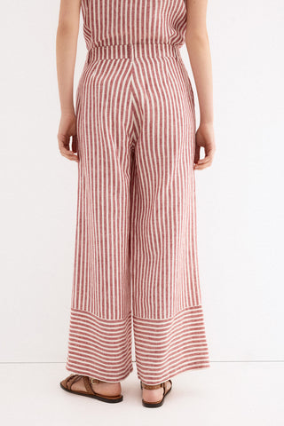 Pantalon Lino Wide Leg Rayas.