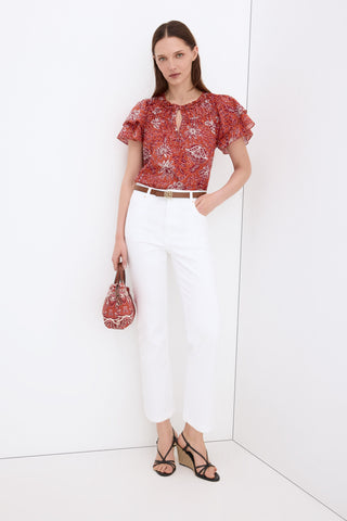 E Pantalon Straight Capri.