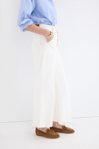 E PANTALON WIDE FLARE TWILL.