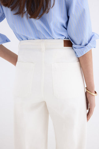 E PANTALON WIDE FLARE TWILL.