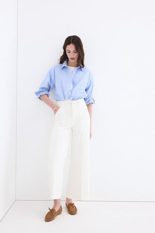 E PANTALON WIDE FLARE TWILL.