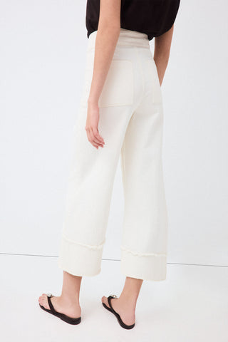 E Pantalon Twill Wide Flare Capri.