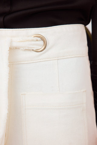 E Pantalon Twill Wide Flare Capri.
