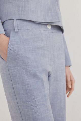 Pantalón Recto Talle Medio con Bolsillos