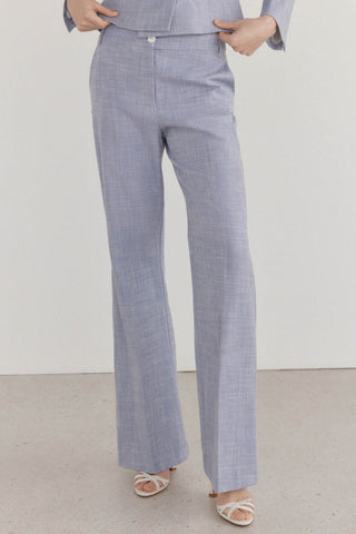 Pantalón Recto Talle Medio con Bolsillos