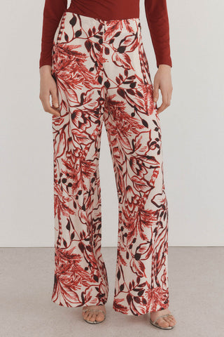 Pantalón Ancho con Estampado Floral