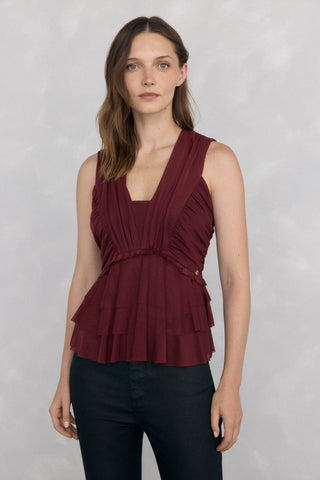 Blusa de Tirantes con Detalle de Tul