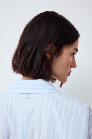 E. Camisa M/L Tablas Cintura Rayas.