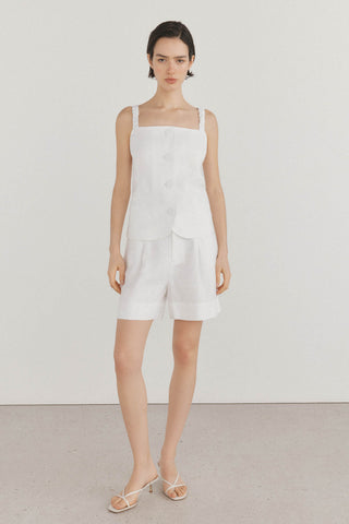 Chaleco con Tiras Trenzadas de Lino