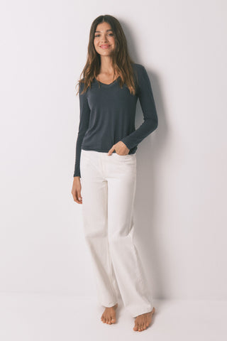 Camiseta Manga Larga Cuello V