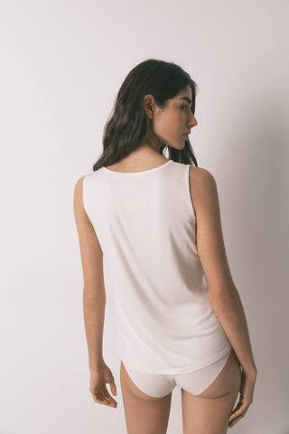 Camiseta de Tirantes Escote V con Encaje
