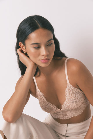 Bralette Triangular sin Aros con Encaje