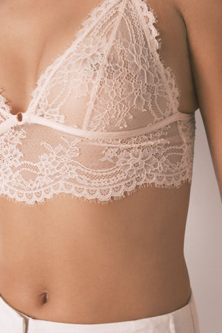 Bralette Triangular sin Aros con Encaje