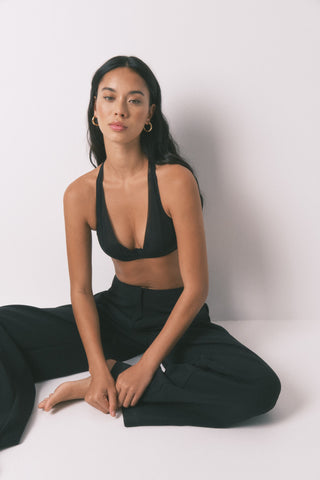 Sujetador Halter con Relleno Detalle Espalda