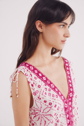 Vestido de Tirantes Anchos con Estampado