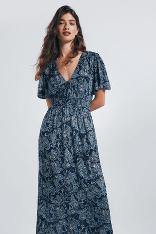 Vestido con Detalle Trenzado Estampado Floral