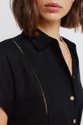 Vestido Midi Camisero Manga Corta