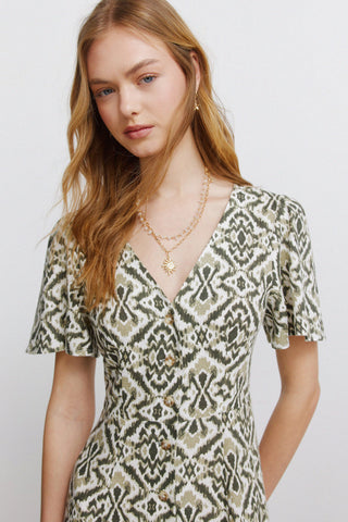 S/S Printed Dress.