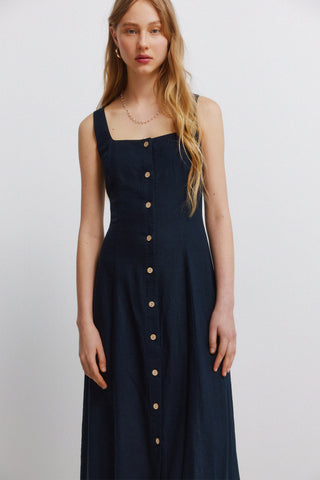 Basic Square Neckline Midi Dress.