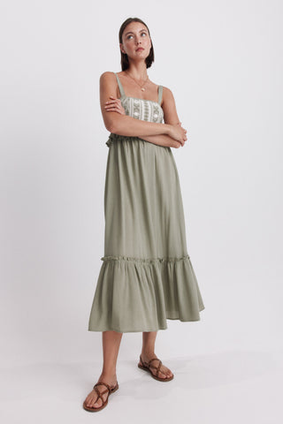 1.Gym.M.Midi Bambul Khaki Bordado.