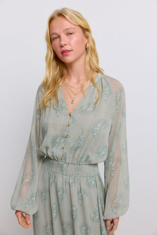 Frqs.Me.Midi Ml Paisley Azul.