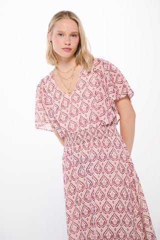 Vestido Midi con Mangas Capa