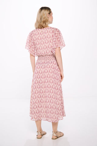 Vestido Midi con Mangas Capa