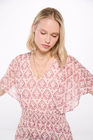 Vestido Midi con Mangas Capa