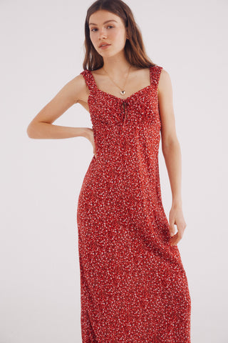 Vestido de Tirantes Escote Corazón Estampado