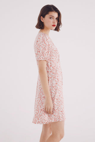 Vestido Detalle de Lazo Estampado