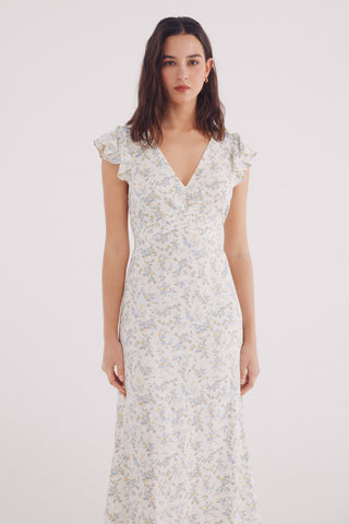 Vestido Manga con Vuelo Estampado Floral