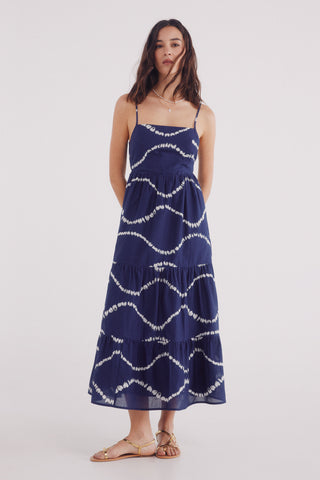 Vestido con Espalda Abierta Estampado Tye Dye