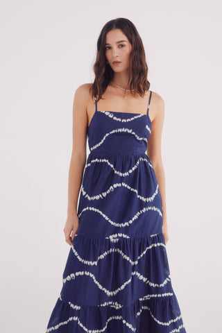 Vestido con Espalda Abierta Estampado Tye Dye